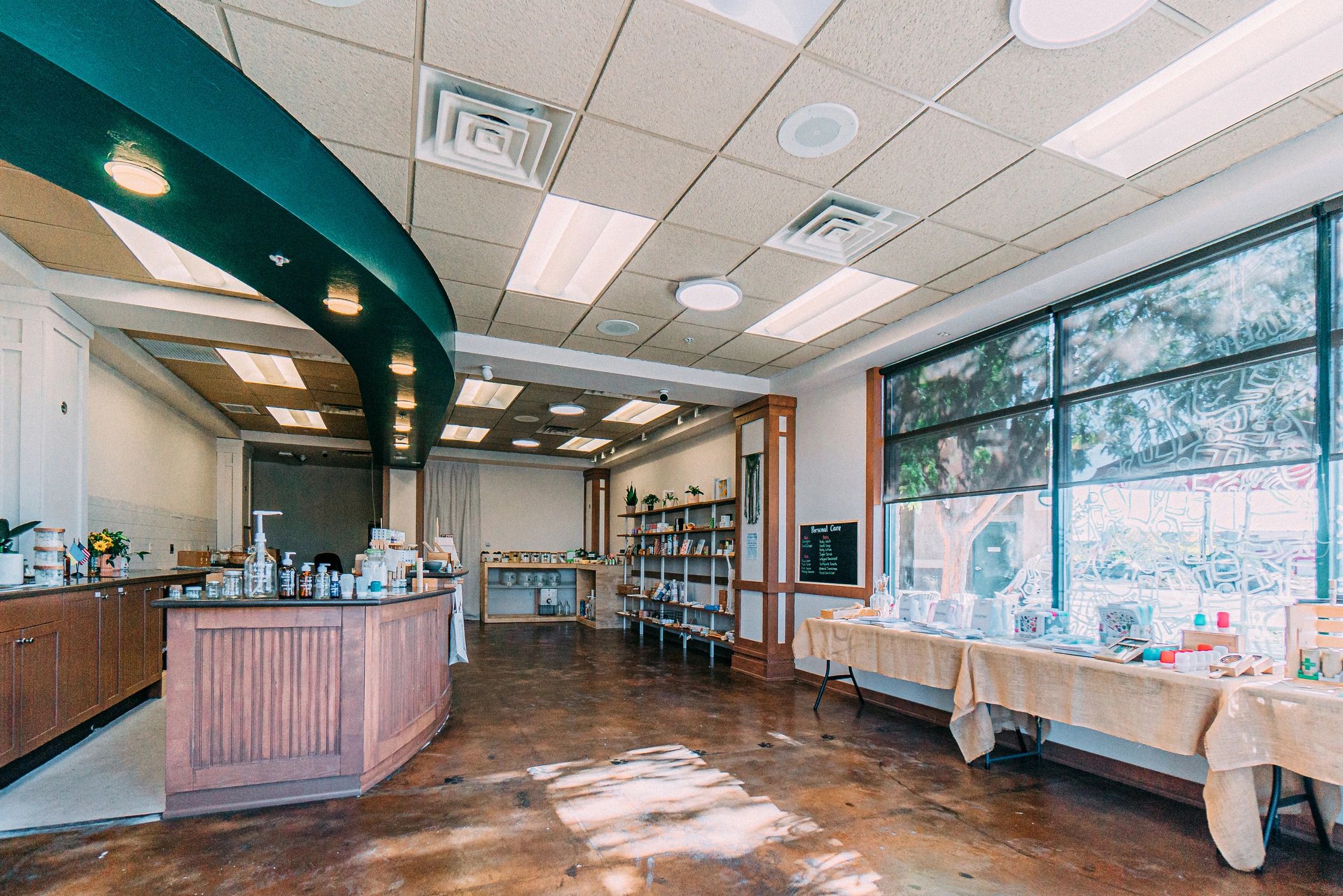 modern hemp dispensary interior